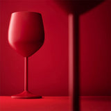 1 PCS 18oz Stainless Steel Matte Wine Glasses Red - Side View