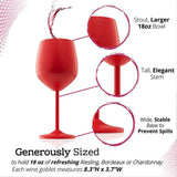 1 PCS 18oz Stainless Steel Matte Wine Glasses Red - 45-Degree Angle