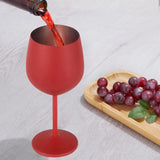 1 PCS 18oz Stainless Steel Matte Wine Glasses Red - Low Angle