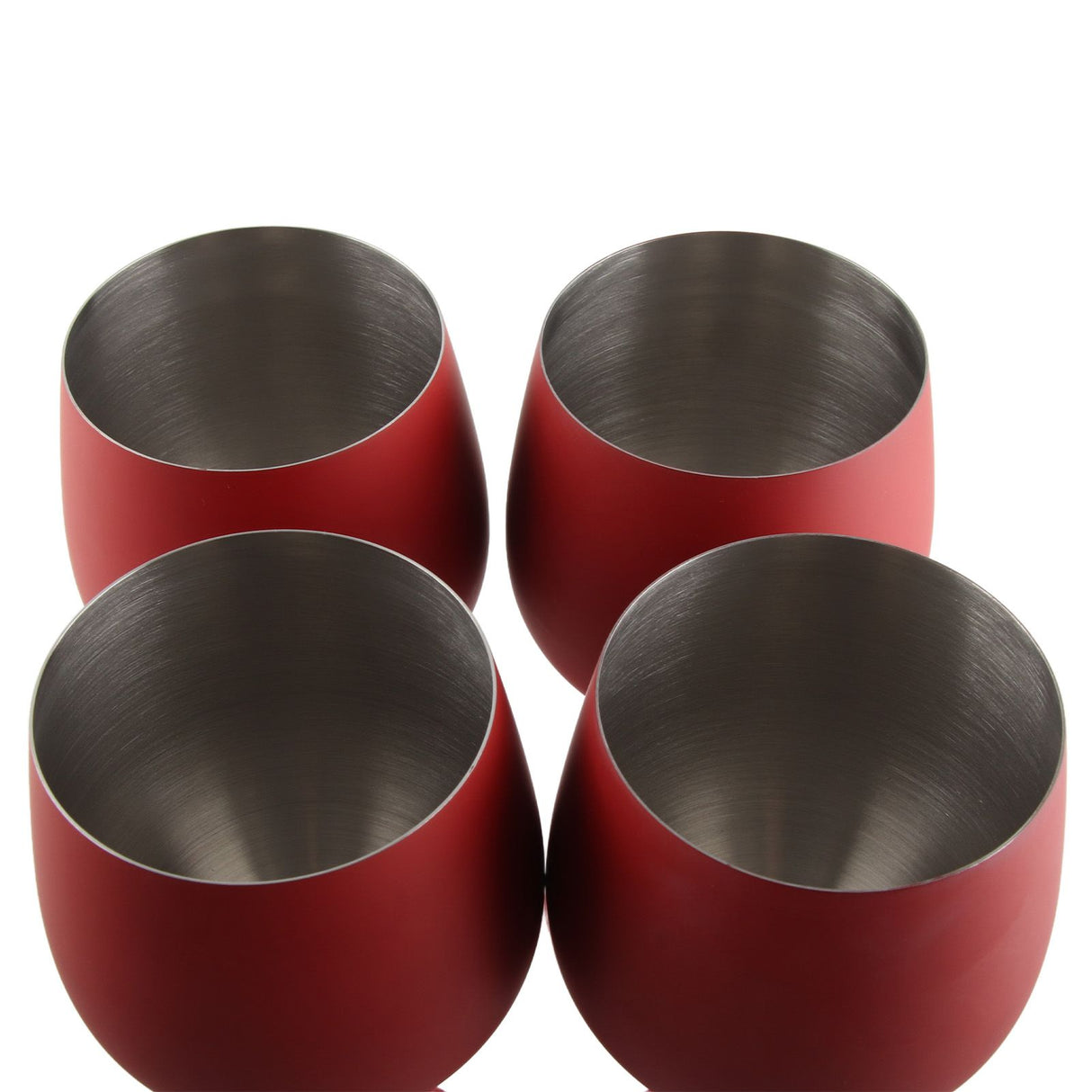 4 PCS 18oz Stainless Steel Matte Wine Glasses Red