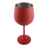 4 PCS 18oz Stainless Steel Matte Wine Glasses Red - Side View
