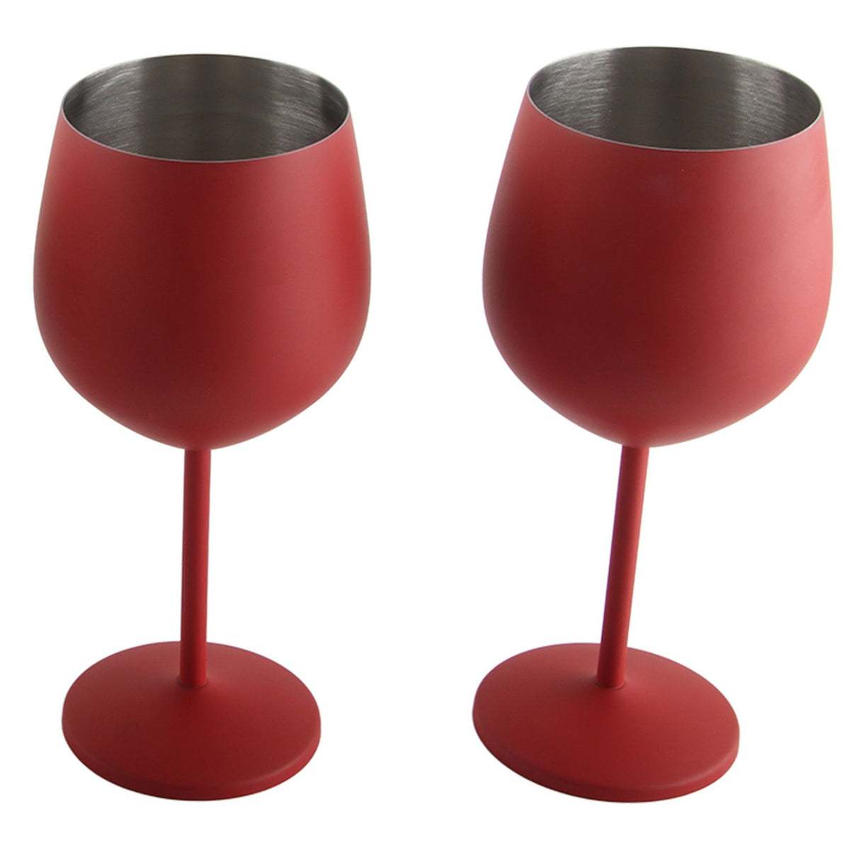 4 PCS 18oz Stainless Steel Matte Wine Glasses Red