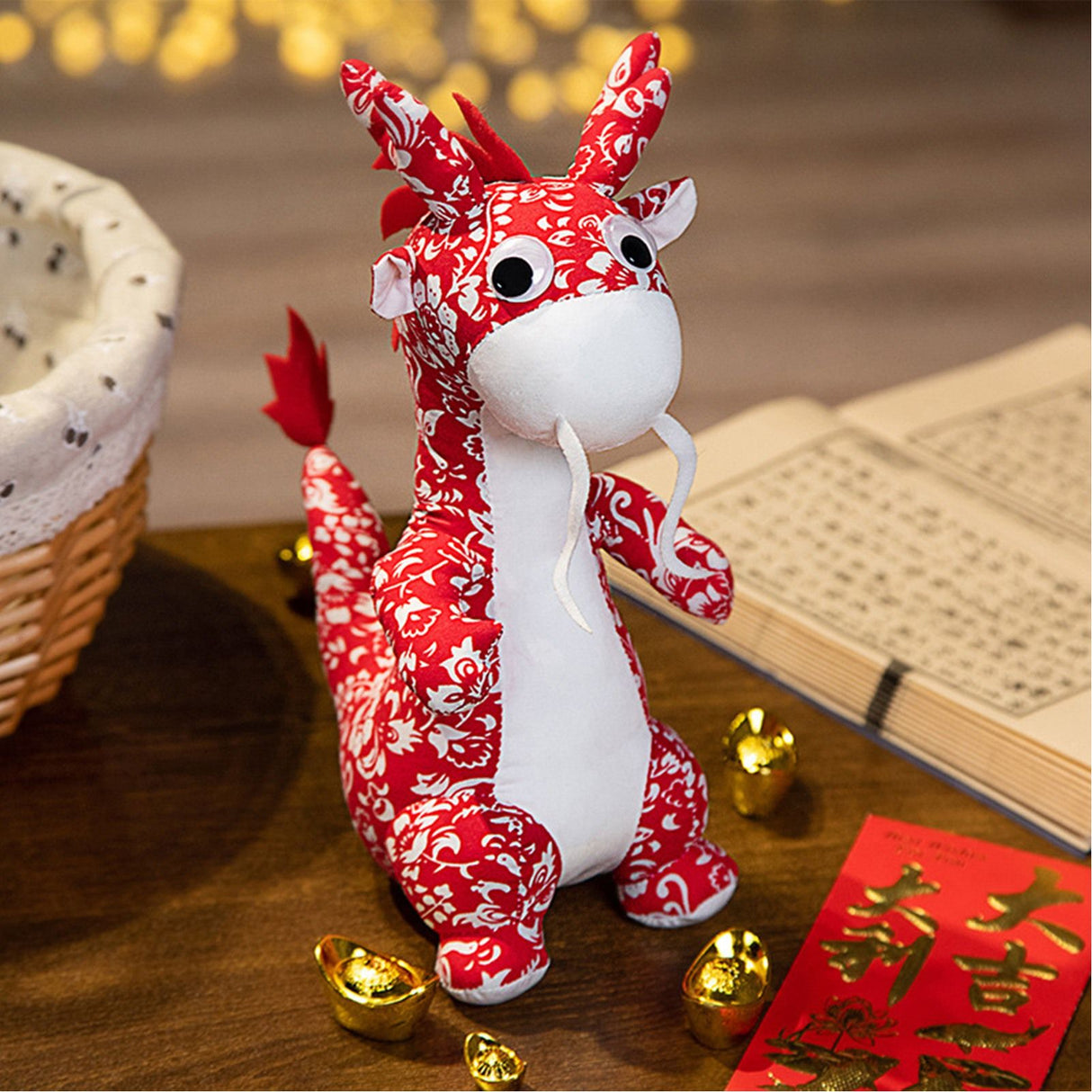 New Year Dragon Mascot Simulation Dragon Doll Zodiac Dragon Plush Toy