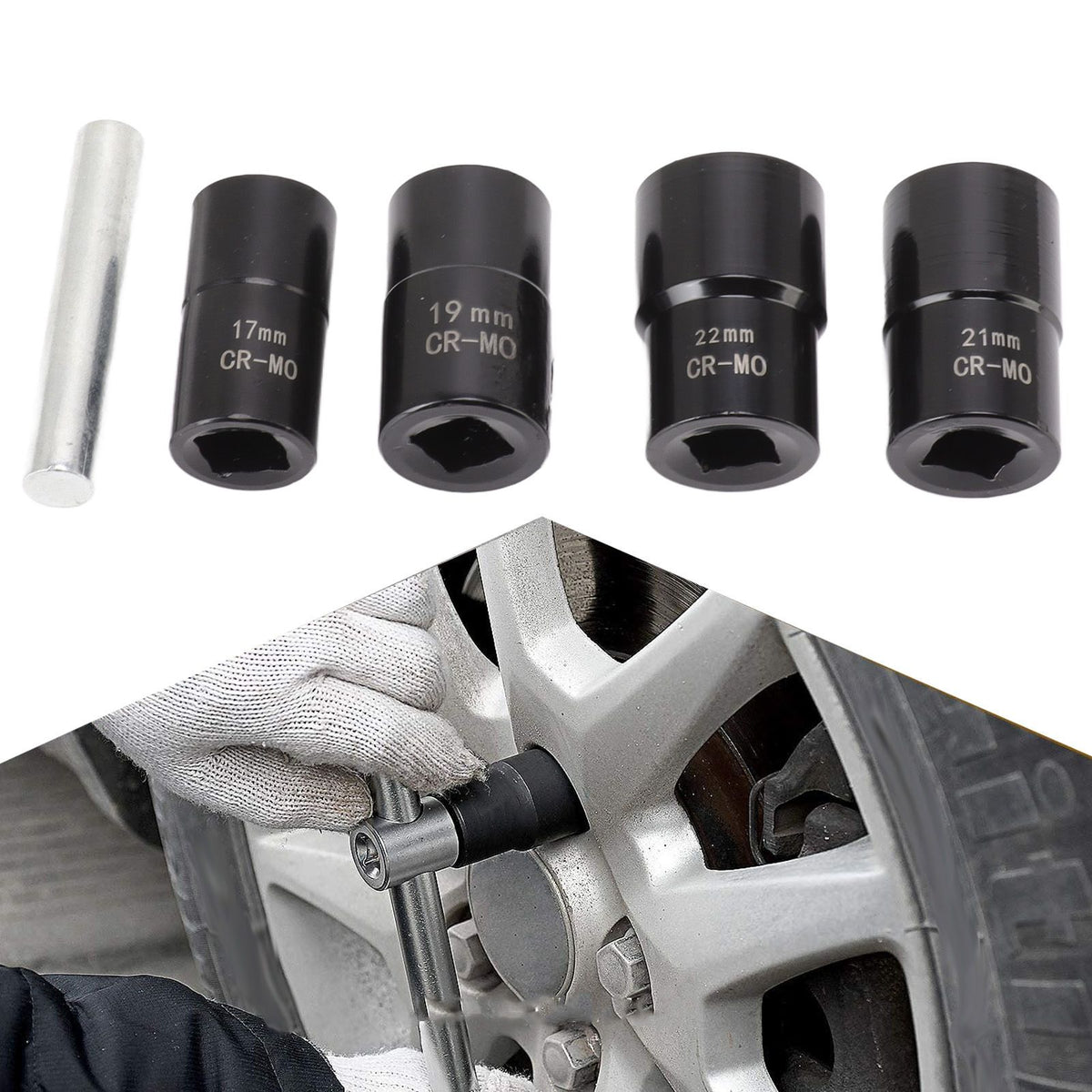 5Pcs Bolt Nut Remover Set Professional Bolt Nut Extractor Socket Set for Removing Damaged Dead Rusted Bolts Nuts Screws