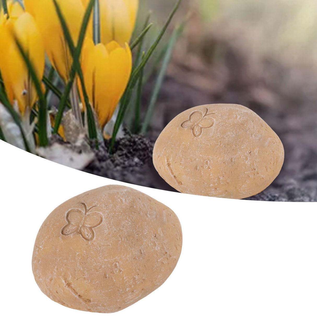 Pet Memorial Garden Stone DIY Butterfly Print Pet Cat Dog Grave Marker Resin Pet Memorial Gift Stone Sand Yellow
