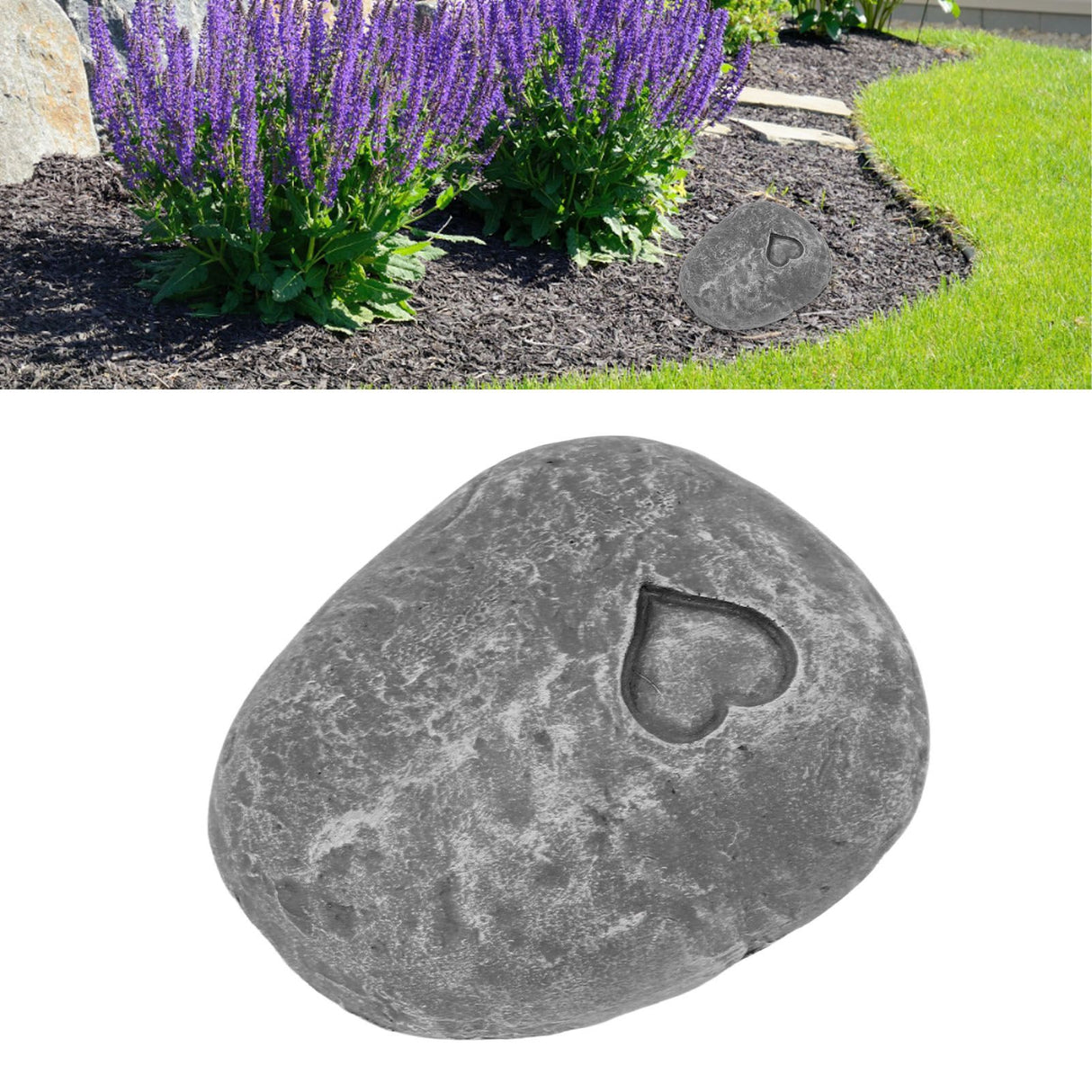 Pet Memorial Garden Stone DIY Lettering Simulation Pebbles Pet Grave Marker for Dogs Cats Love Stone Grey