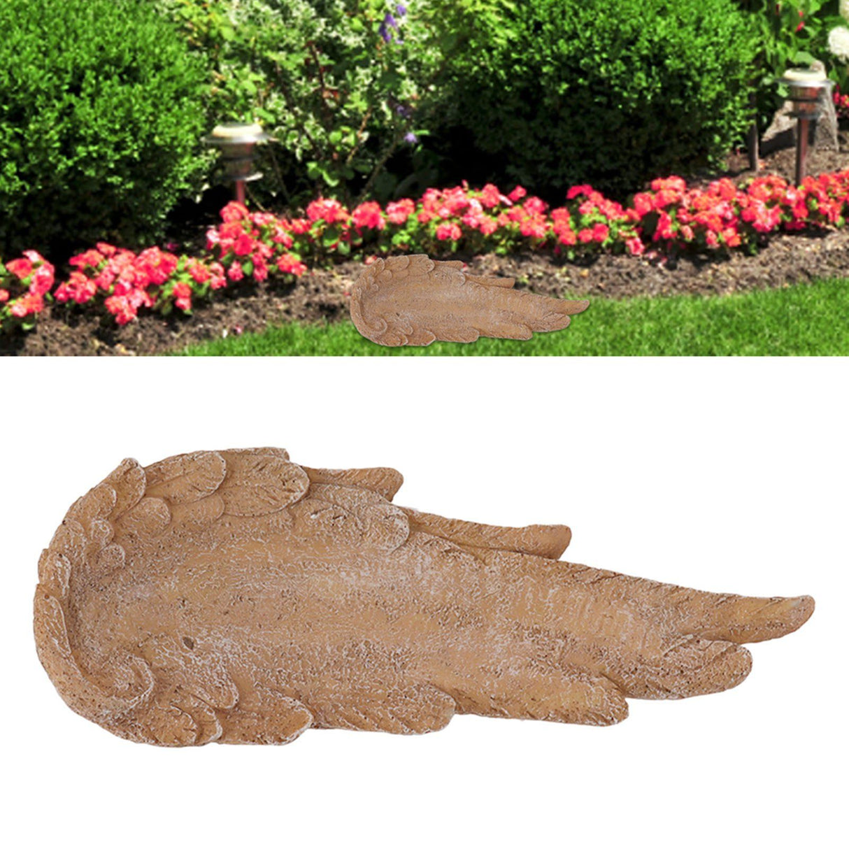 Angel Wings Pet Tombstone Waterproof Personalized DIY Pet Memorial Stone Marker for Cats and Dogs Sandy Yellow