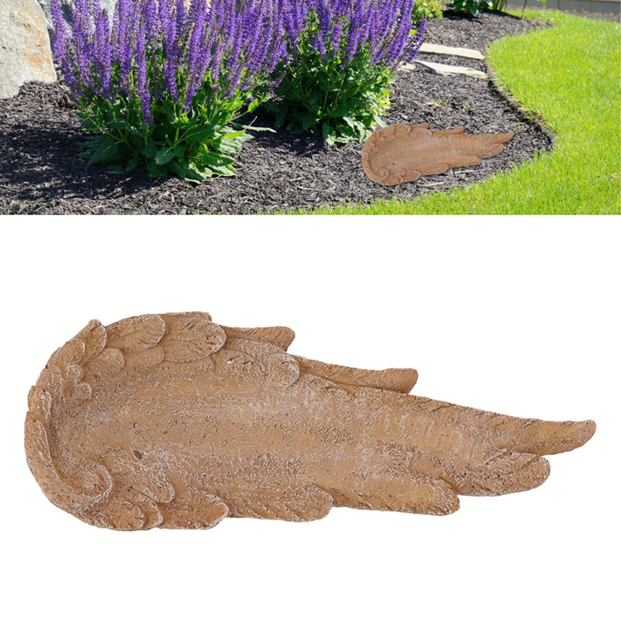 Angel Wings Pet Tombstone Waterproof Personalized DIY Pet Memorial Stone Marker for Cats and Dogs Sandy Yellow