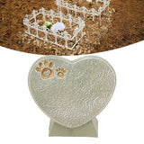 Heart Shaped Animal Tombstone DIY Resin Dog Pet Memorial Stone Outdoor Courtyard Decoration Ornaments Standing Mossy Green - Extra Image