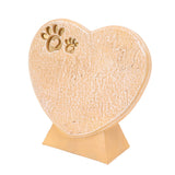 Heart Shaped Animal Tombstone DIY Resin Dog Pet Memorial Stone Outdoor Courtyard Decoration Ornaments Standing Sandy Yellow - Front View