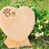 Heart Shaped Animal Tombstone DIY Resin Dog Pet Memorial Stone Outdoor Courtyard Decoration Ornaments Standing Sandy Yellow