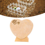 Heart Shaped Animal Tombstone DIY Resin Dog Pet Memorial Stone Outdoor Courtyard Decoration Ornaments Standing Sandy Yellow
