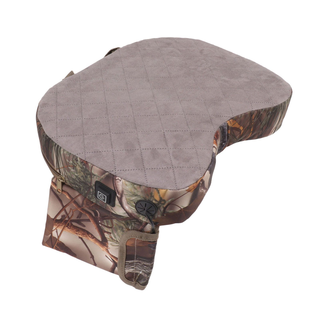 Portable Heating Seat Pad Camouflage 3 Gears Thicken USB Heated Stadium Seat Cushion Pad for Camping Hunting Fishing Leaf