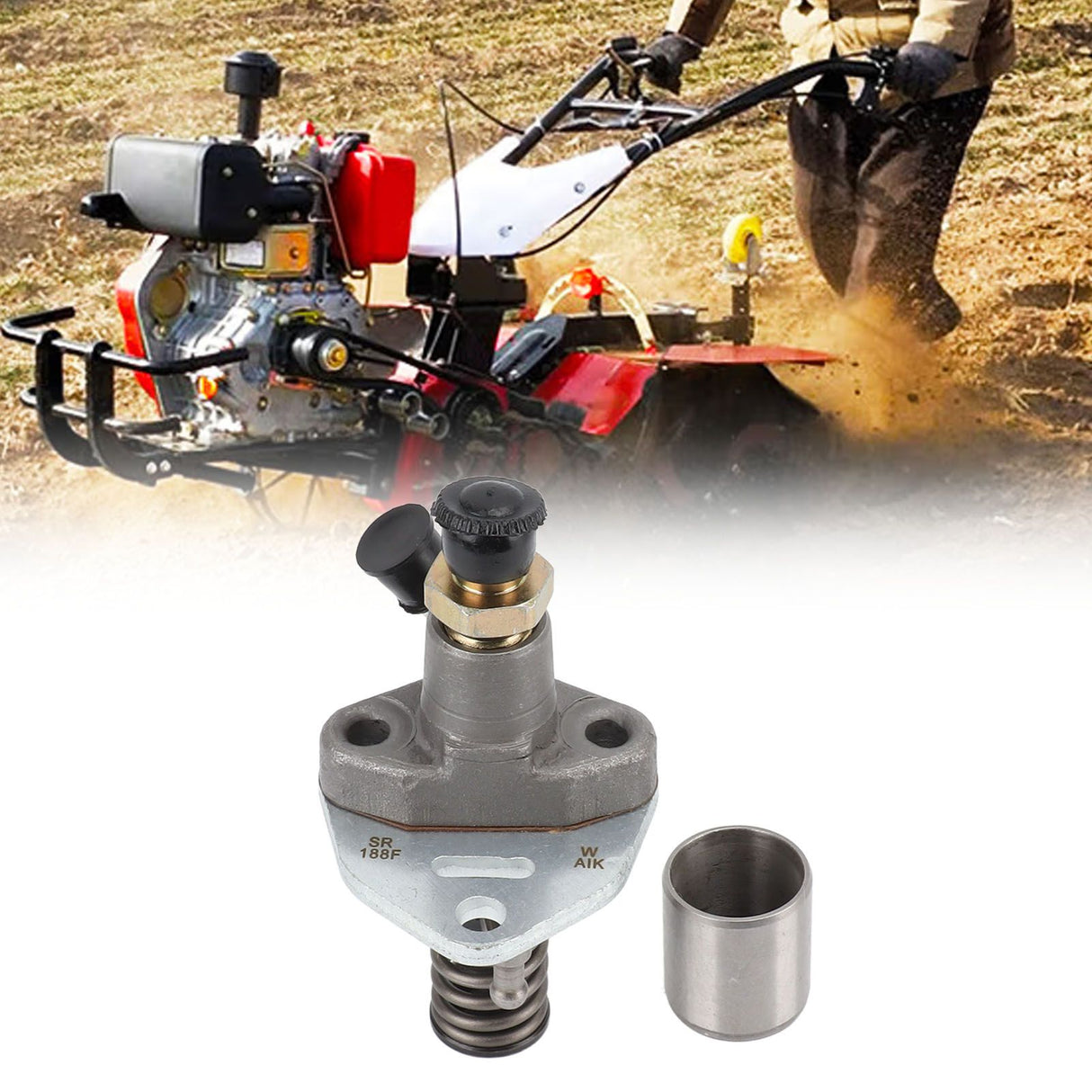 188F Generator Fuel Injection Pump with Left Nozzle Single Cylinder Air Cooled Diesel Fuel Injector Part for Garden Micro Tillator