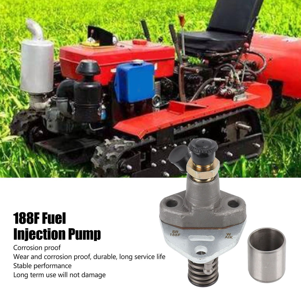 188F Generator Fuel Injection Pump with Left Nozzle Single Cylinder Air Cooled Diesel Fuel Injector Part for Garden Micro Tillator