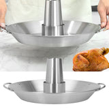 Beer Can Chicken Roaster Rack Reusable 430 Stainless Steel BBQ Roasting Pan for Home - Extra Image