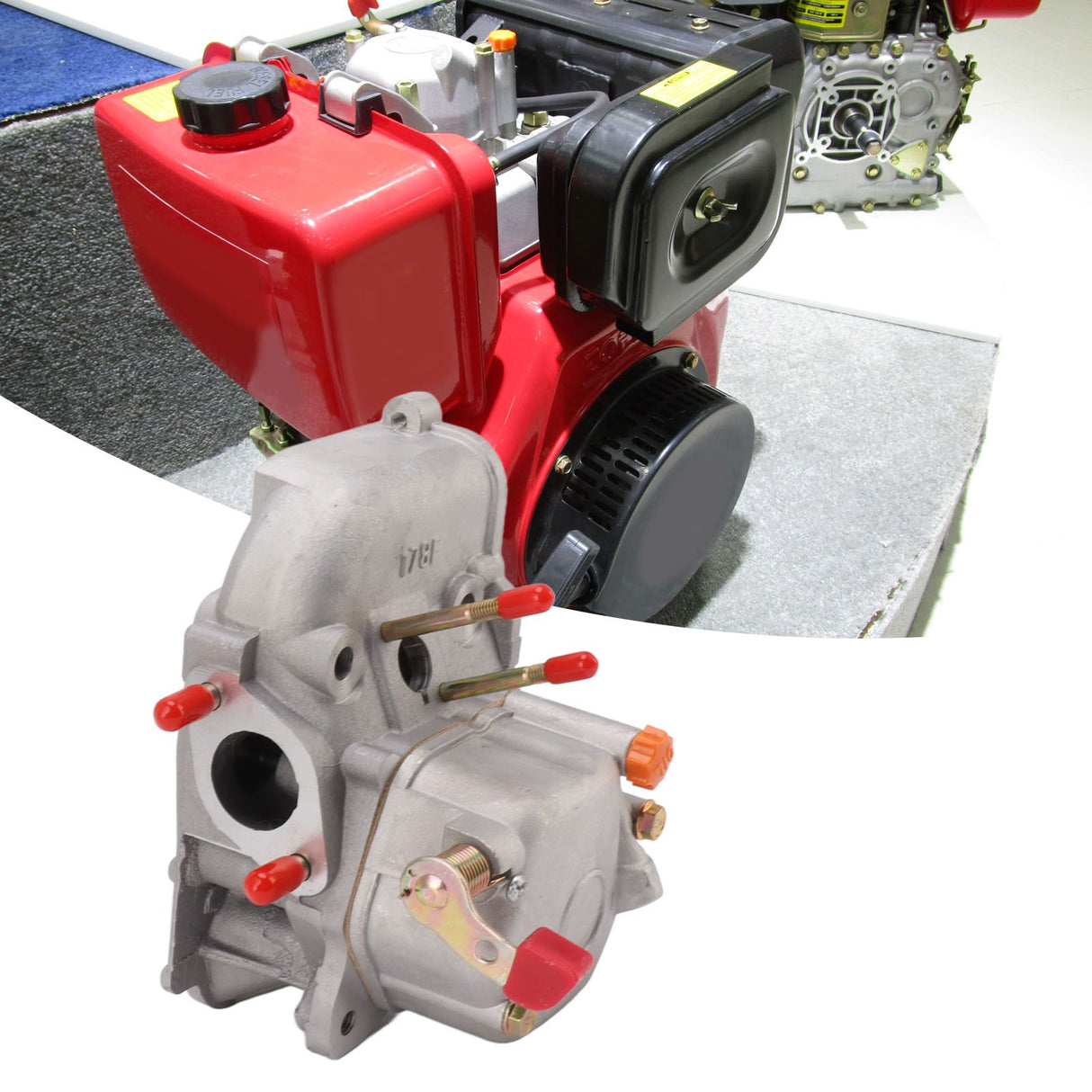 Cylinder Head Assembly Aluminum Alloy Replacement 178F Cylinder Cover Assembly for Air Cooled Diesel Generator
