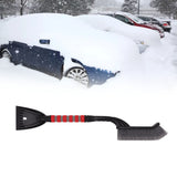Snow Brush Detachable Ice Scraper Snow Removal Tool with Ergonomic Foam Grip for Cars Trucks Gray Red