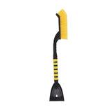 Snow Brush Detachable Ice Scraper Snow Removal Tool with Ergonomic Foam Grip for Cars Trucks Yellow Black - Close-Up Angle
