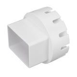 Downspout Adapter Plastic Drain Adapter Replacement Downpipe Converter Connector with Screws White S 2x3in - Top-Down View