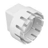 Downspout Adapter Plastic Drain Adapter Replacement Downpipe Converter Connector with Screws White L 3x4in - Front View