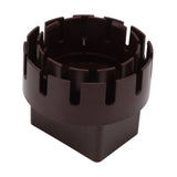 Downspout Adapter Plastic Drain Adapter Replacement Downpipe Converter Connector with Screws Brown L 3x4in