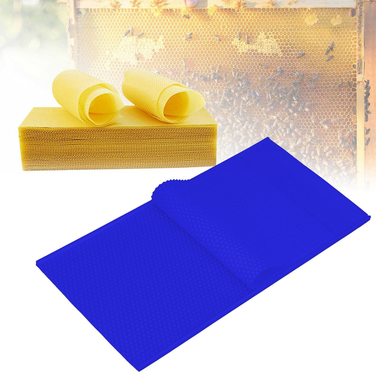 2PCS Beeswax Sheet Mold 5.4mm Reusable Silicone Beeswax Mold Foundation for Bee Keeping 37.5x21CM Dark Blue