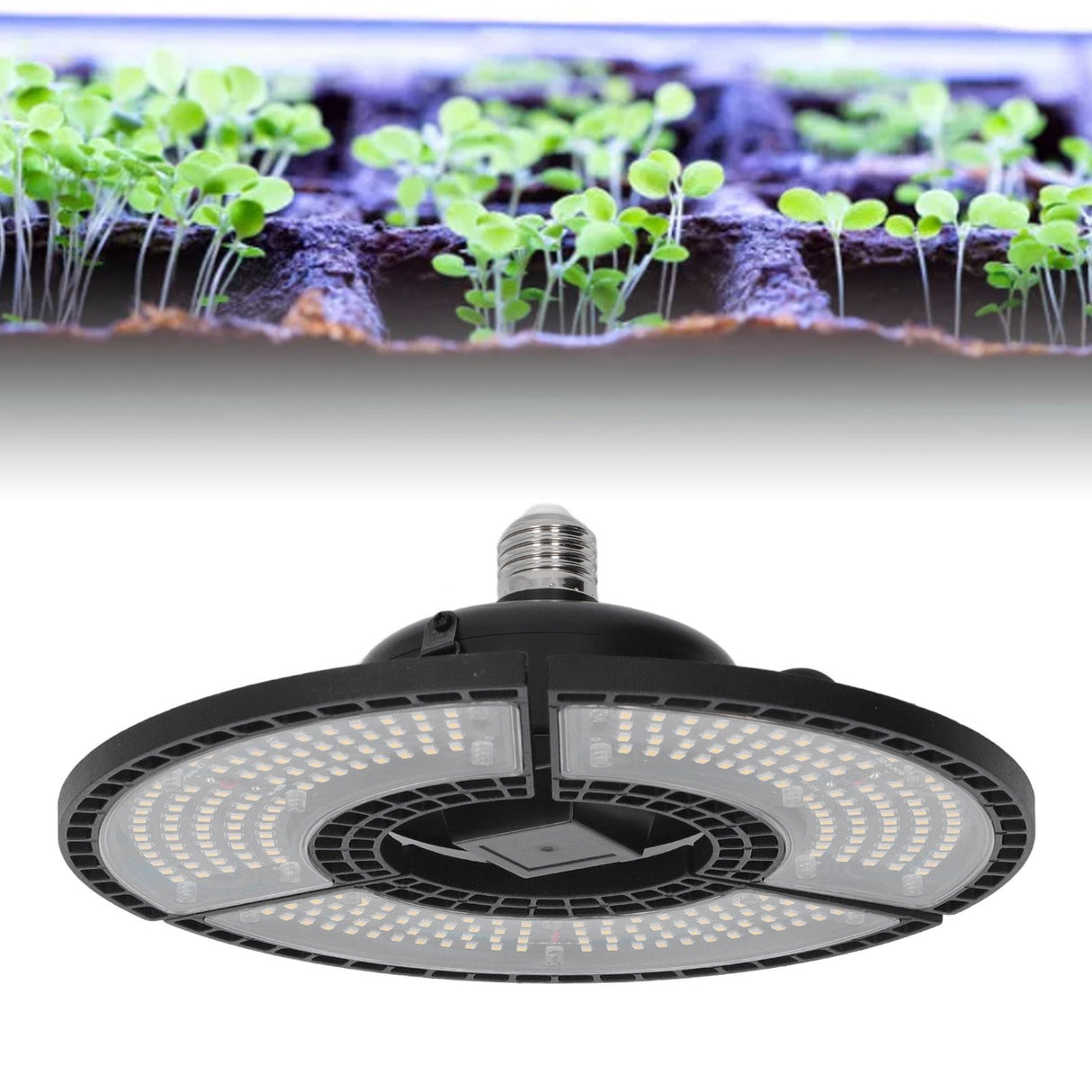 Plant Light Waterproof Foldable Flower Grow Lamp Full Spectrum E26 100‑277V for Garden