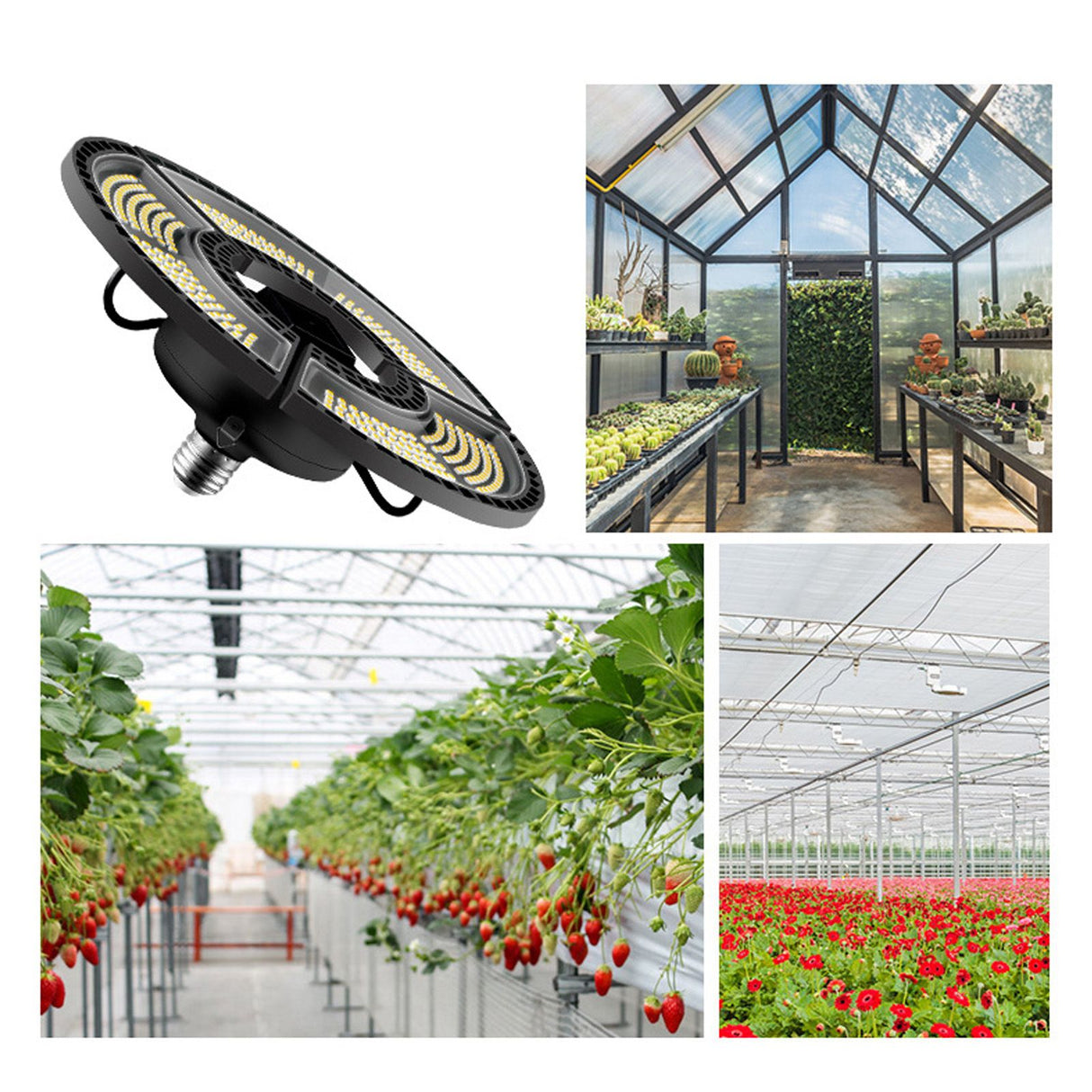 Plant Light Waterproof Foldable Flower Grow Lamp Full Spectrum E26 100‑277V for Garden