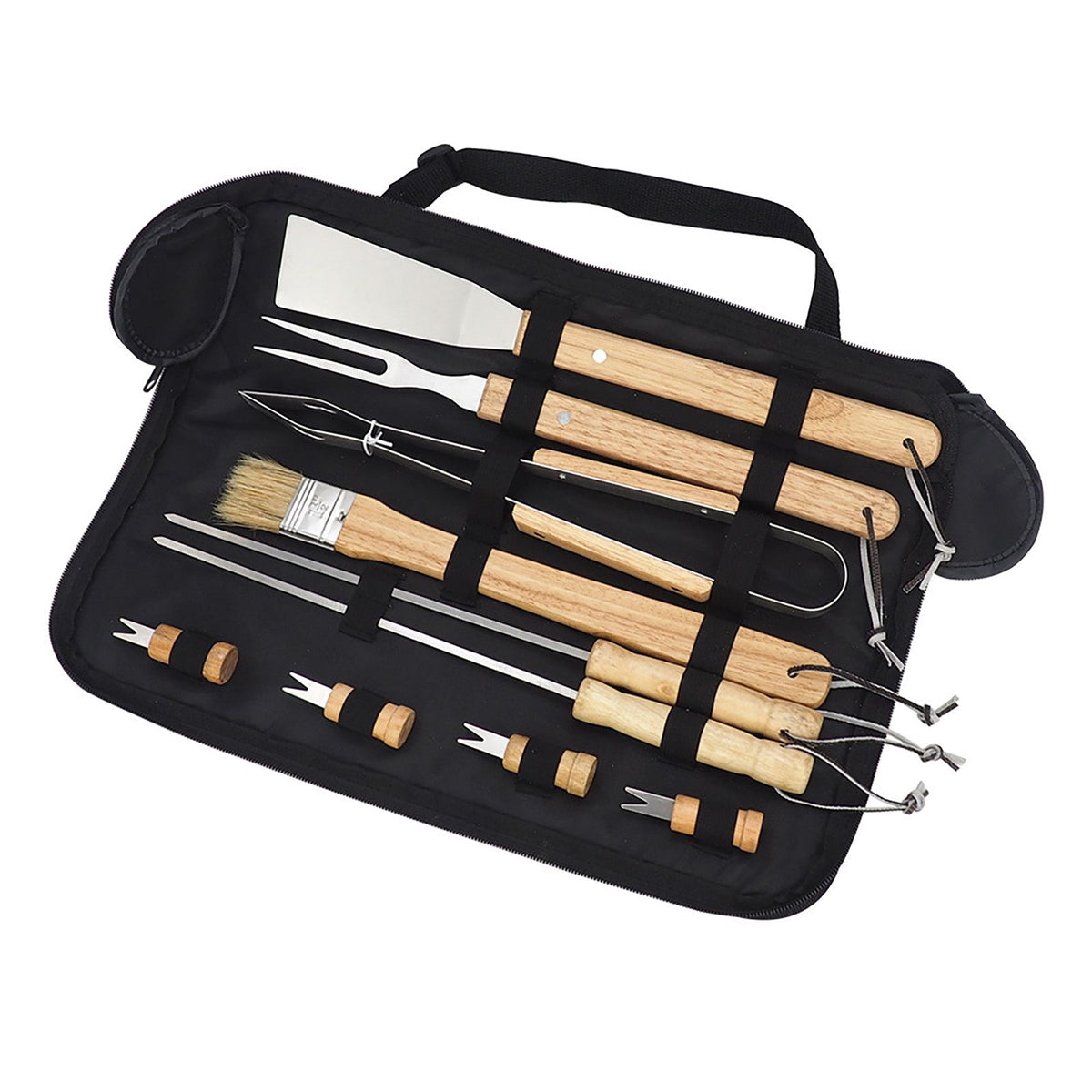 10PCS Grilling Tool Set Stainless Steel with Wood Handle Grill Utensils for Picnic Barbecue
