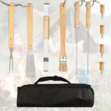 10PCS Grilling Tool Set Stainless Steel with Wood Handle Grill Utensils for Picnic Barbecue