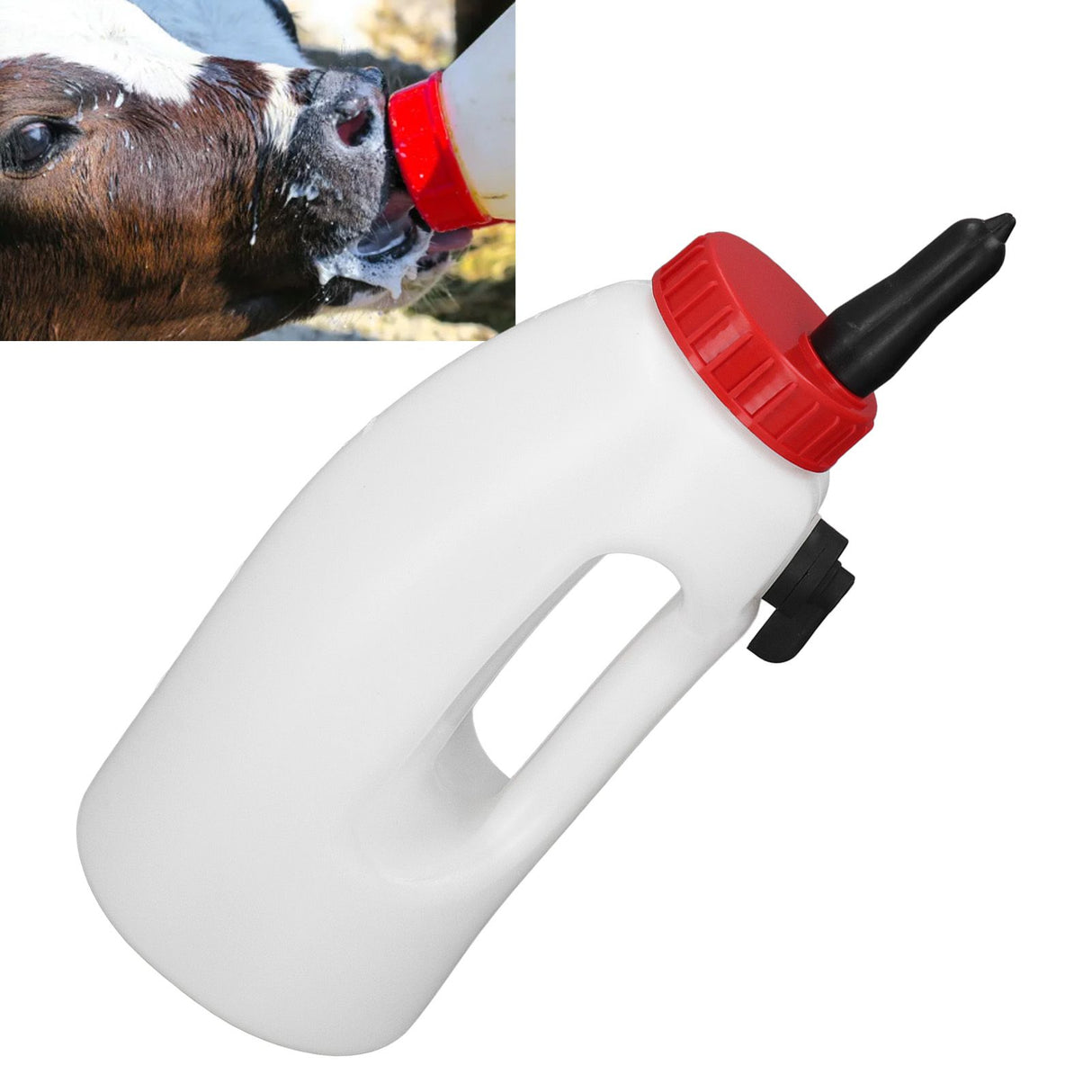 4L Calf Milk Bottle New Born Calf Milk Feeder Farm Feeding Equipment with Handle Nipple