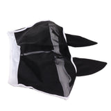 Horse Fly Mask All Round Mesh Breathable Fly Mask Elastic UV Protection Horse Face Mask with Ears Black L 45x54cm / 17.7x21.3in - Rear View