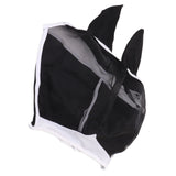 Horse Fly Mask All Round Mesh Breathable Fly Mask Elastic UV Protection Horse Face Mask with Ears Black L 45x54cm / 17.7x21.3in - Extra Image