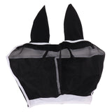 Horse Fly Mask All Round Mesh Breathable Fly Mask Elastic UV Protection Horse Face Mask with Ears Black S 42x35cm / 16.5x13.8in