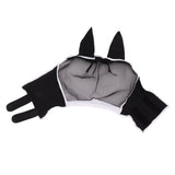 Horse Fly Mask All Round Mesh Breathable Fly Mask Elastic UV Protection Horse Face Mask with Ears Black S 42x35cm / 16.5x13.8in