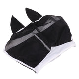 Horse Fly Mask All Round Mesh Breathable Fly Mask Elastic UV Protection Horse Face Mask with Ears Black S 42x35cm / 16.5x13.8in