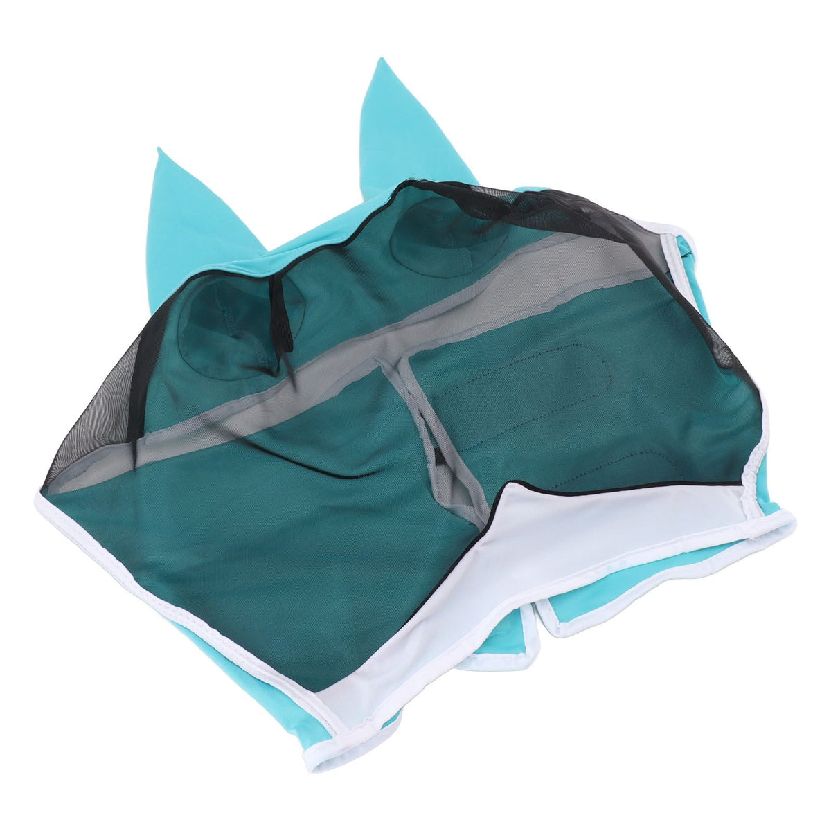 Horse Fly Mask All Round Mesh Breathable Fly Mask Elastic UV Protection Horse Face Mask with Ears Blue L 45x54cm / 17.7x21.3in