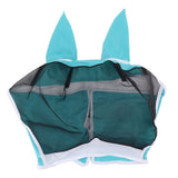 Horse Fly Mask All Round Mesh Breathable Fly Mask Elastic UV Protection Horse Face Mask with Ears Blue S 42x35cm / 16.5x13.8in