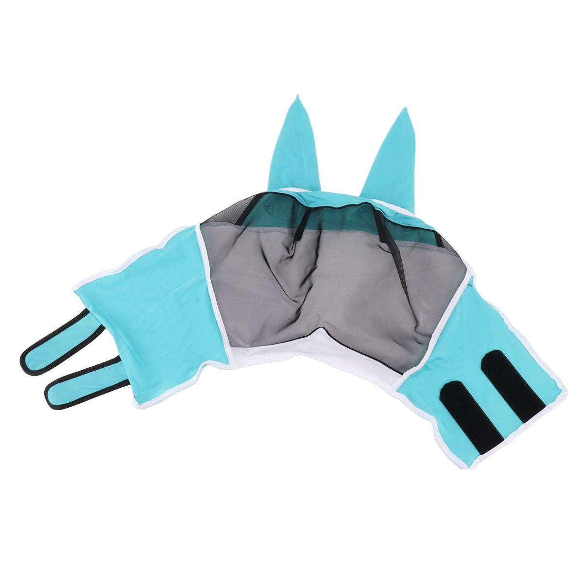 Horse Fly Mask All Round Mesh Breathable Fly Mask Elastic UV Protection Horse Face Mask with Ears Blue S 42x35cm / 16.5x13.8in