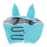 Horse Fly Mask All Round Mesh Breathable Fly Mask Elastic UV Protection Horse Face Mask with Ears Blue S 42x35cm / 16.5x13.8in