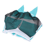 Horse Fly Mask All Round Mesh Breathable Fly Mask Elastic UV Protection Horse Face Mask with Ears Blue S 42x35cm / 16.5x13.8in