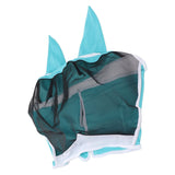 Horse Fly Mask All Round Mesh Breathable Fly Mask Elastic UV Protection Horse Face Mask with Ears Blue S 42x35cm / 16.5x13.8in