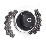 Chain Trimmer Head Grass Cutter Head Replacement Manganese Steel Lawn Mower Head 1in Hole - Top-Down View
