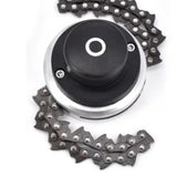 Chain Trimmer Head Grass Cutter Head Replacement Manganese Steel Lawn Mower Head 1in Hole - Close-Up Angle