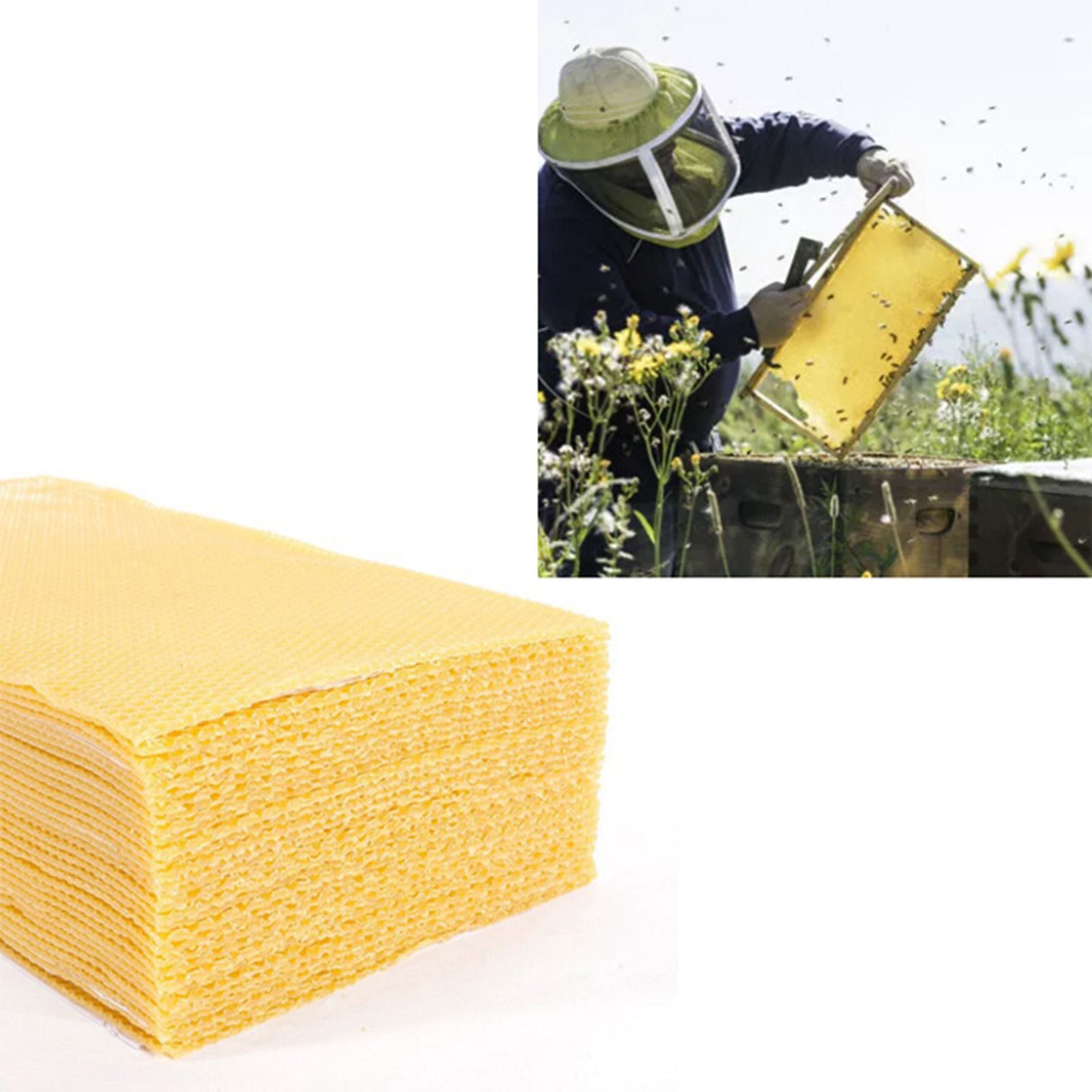 10Pcs Beeswax Sheets for Candle Making Natural Beeswax Honeycomb Foundation Sheets for Kids Adults