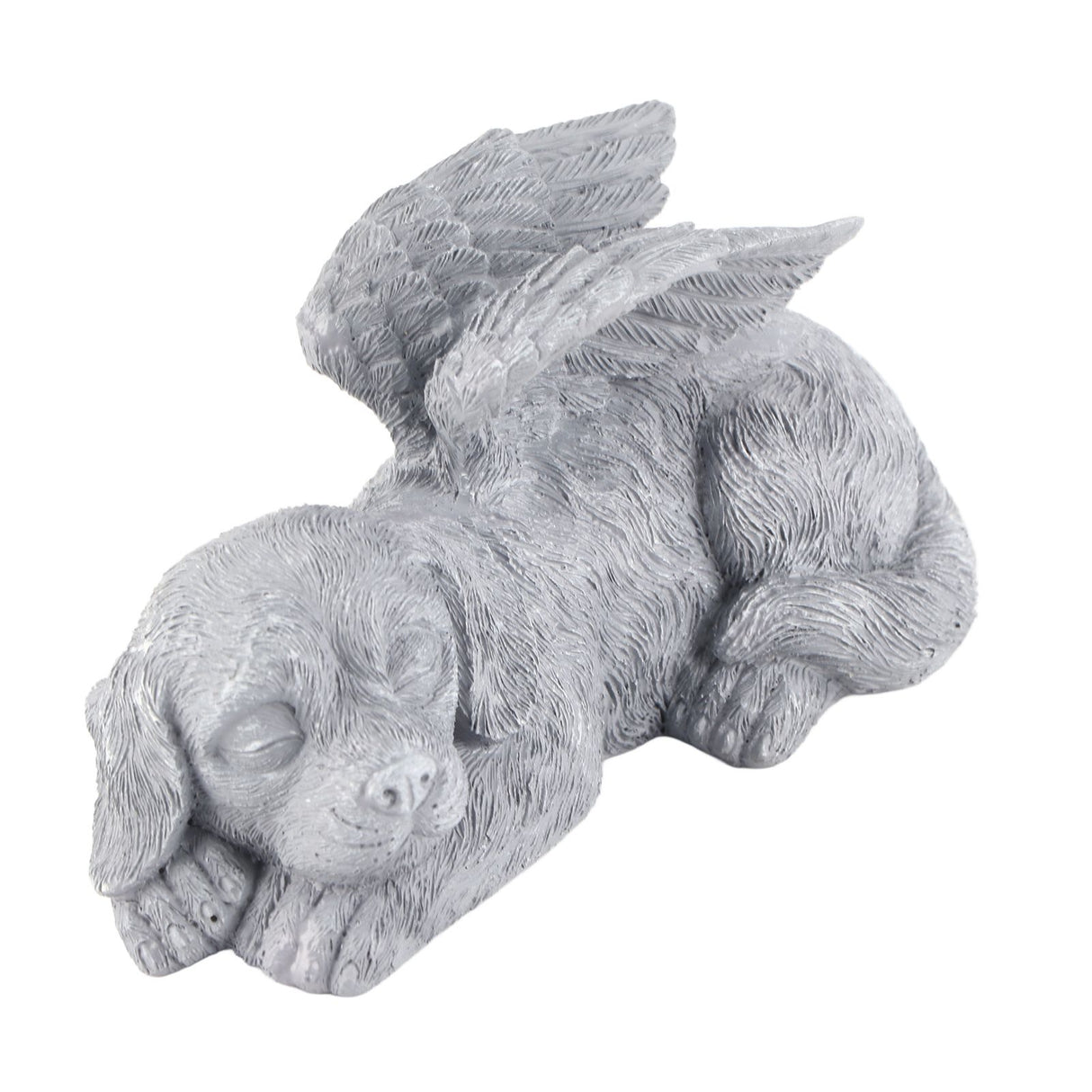 Pet Memorial Statue Resin Sleeping Pet Angel Garden Sculpture for Pet Memorial Gravestone Ornament Angel Dog