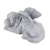 Pet Memorial Statue Resin Sleeping Pet Angel Garden Sculpture for Pet Memorial Gravestone Ornament Angel Dog - Side View