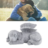 Pet Memorial Statue Resin Sleeping Pet Angel Garden Sculpture for Pet Memorial Gravestone Ornament Angel Dog - 45-Degree Angle
