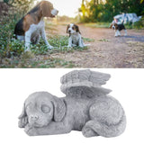 Pet Memorial Statue Resin Sleeping Pet Angel Garden Sculpture for Pet Memorial Gravestone Ornament Angel Dog